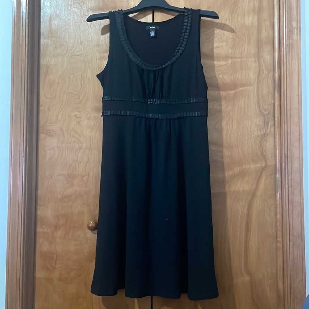 Alfani Black Accordion Ribbon Detail Tunic Dress